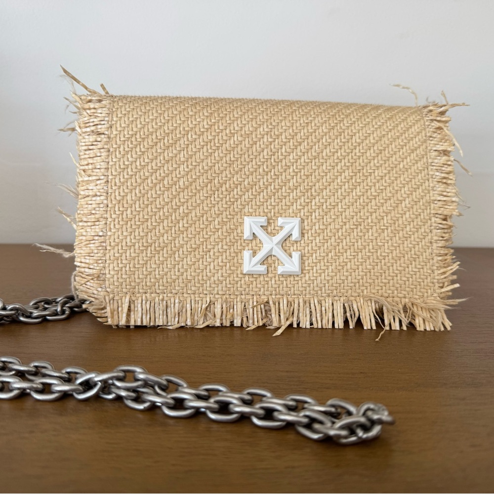 Off-White Brand Luxury Crossbody Raffia Bag - Authentic w/tags